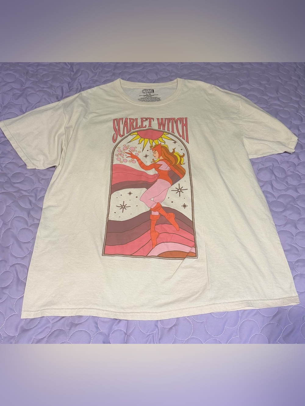 Scarlet Witch Graphic Tee - Pink/Cream